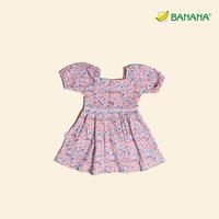 Gambar BANANA Dress Bayi Perempuan Begonia Lengan Pendek Pita Satin - Merah, S dari BANANA Official Store Kota Administrasi Jakarta Timur 4 Tokopedia