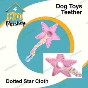 Mainan Anjing Chew Dotted Star with Cloth Gigitan Bintang Dog Toy