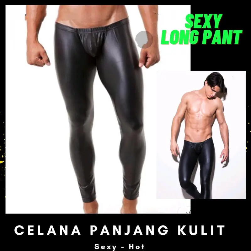 Celana Panjang Kulit Sexy Pria Gstring Pria Latex PREMIUM Import 0