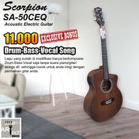 Gambar Scorpion SA 50CEQ / SA50CEQ/SA 50 CEQ Gitar Akustik Elektrik ORIGINAL dari Artech Music Kota Bekasi 1 Tokopedia