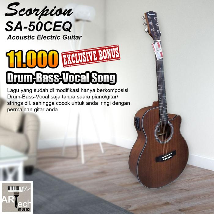 Gambar Scorpion SA 50CEQ / SA50CEQ/SA 50 CEQ Gitar Akustik Elektrik ORIGINAL dari Artech Music Kota Bekasi Tokopedia