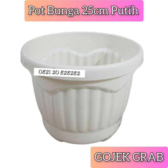 Gambar Pot Bunga 25 Putih Pot Plastik Pot Tulip 25cm Putih Pot tanaman bibit dari grosir botol_NEW Kota Tangerang Tokopedia