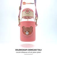 Gambar BOTOL MINUM ANAK SEDOTAN TALI PANJANG KARAKTER BERUANG POUCH BPA FREE - Ungu dari CrediMart Kota Tangerang 4 Tokopedia