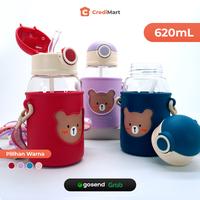 Gambar BOTOL MINUM ANAK SEDOTAN TALI PANJANG KARAKTER BERUANG POUCH BPA FREE - Ungu dari CrediMart Kota Tangerang 1 Tokopedia