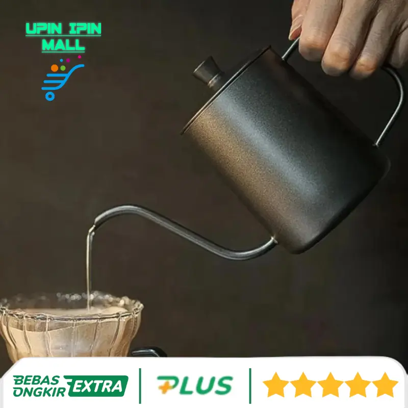 One Two Cups Coffee Maker Pot Long Drip Teko Kopi Barista 600ml - 8408