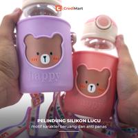 Gambar BOTOL MINUM ANAK SEDOTAN TALI PANJANG KARAKTER BERUANG POUCH BPA FREE - Ungu dari CrediMart Kota Tangerang 5 Tokopedia