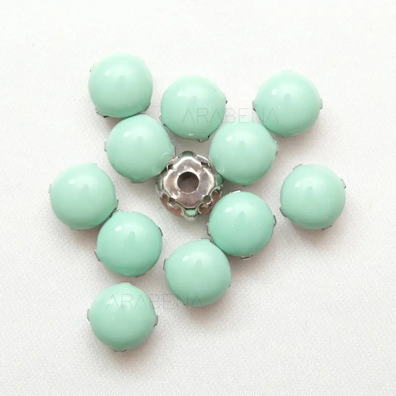 KRISTAL CANGKANG PASTEL BULAT MINT 0