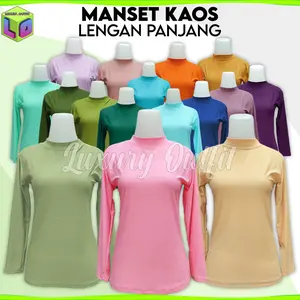 Manset Wanita lengan panjang Turtleneck bahan KAOS Size L-XXL PART 1