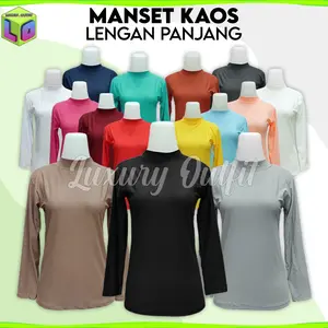 Manset Wanita lengan panjang Turtleneck bahan KAOS Size L-XXL PART 3