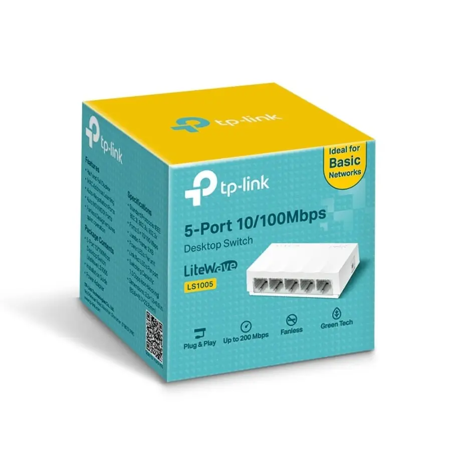 TP-LINK LS1005 SWITCH HUB 5 PORT 10/100Mbps Desktop -TPLINK LS 1005