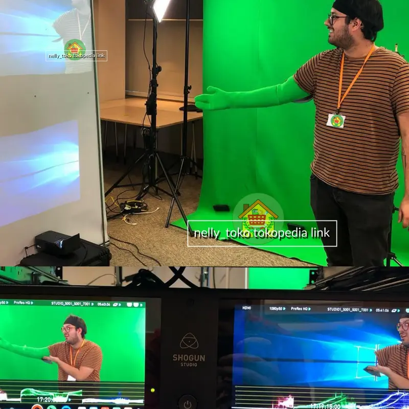 Green Screen Gloves chroma key Sarung tangan panjang hijau 3