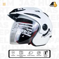 Gambar Helm RN Double Visor Putih mirip Ink t1 dari HelmPro Kota Bandung 5 Tokopedia