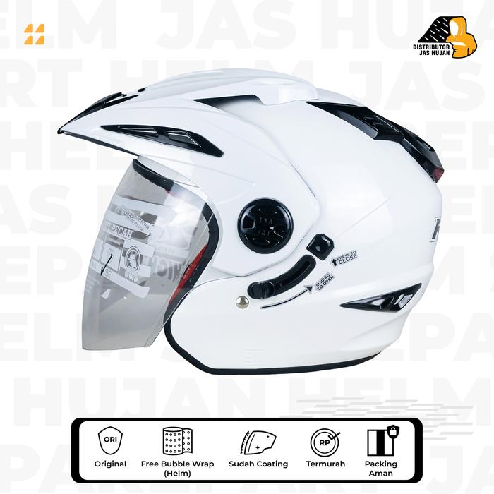 Gambar Helm RN Double Visor Putih mirip Ink t1 dari HelmPro Kota Bandung Tokopedia