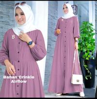 Gambar Gamis Wanita Long Dress Jumbo Busui Fashion Crinkle Airflow Bahan Halus Adem Nyaman untuk Ibu Menyusui dengan Kancing Atas Hidup dan Saku Sisi Kanan dari Asyfa Shop BDG_NEW Kab. Bandung 4 Tokopedia