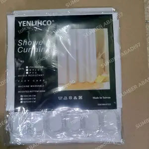 Shower curtain white 180 x 180 / Hordeng kamar mandi putih 180 x 180
