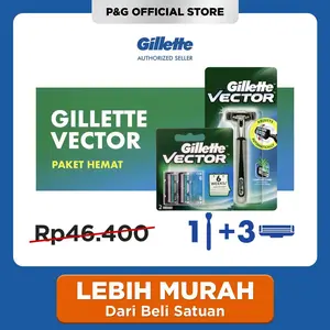 Gillette Vector Alat Cukur dan Refill Pencukur isi 2