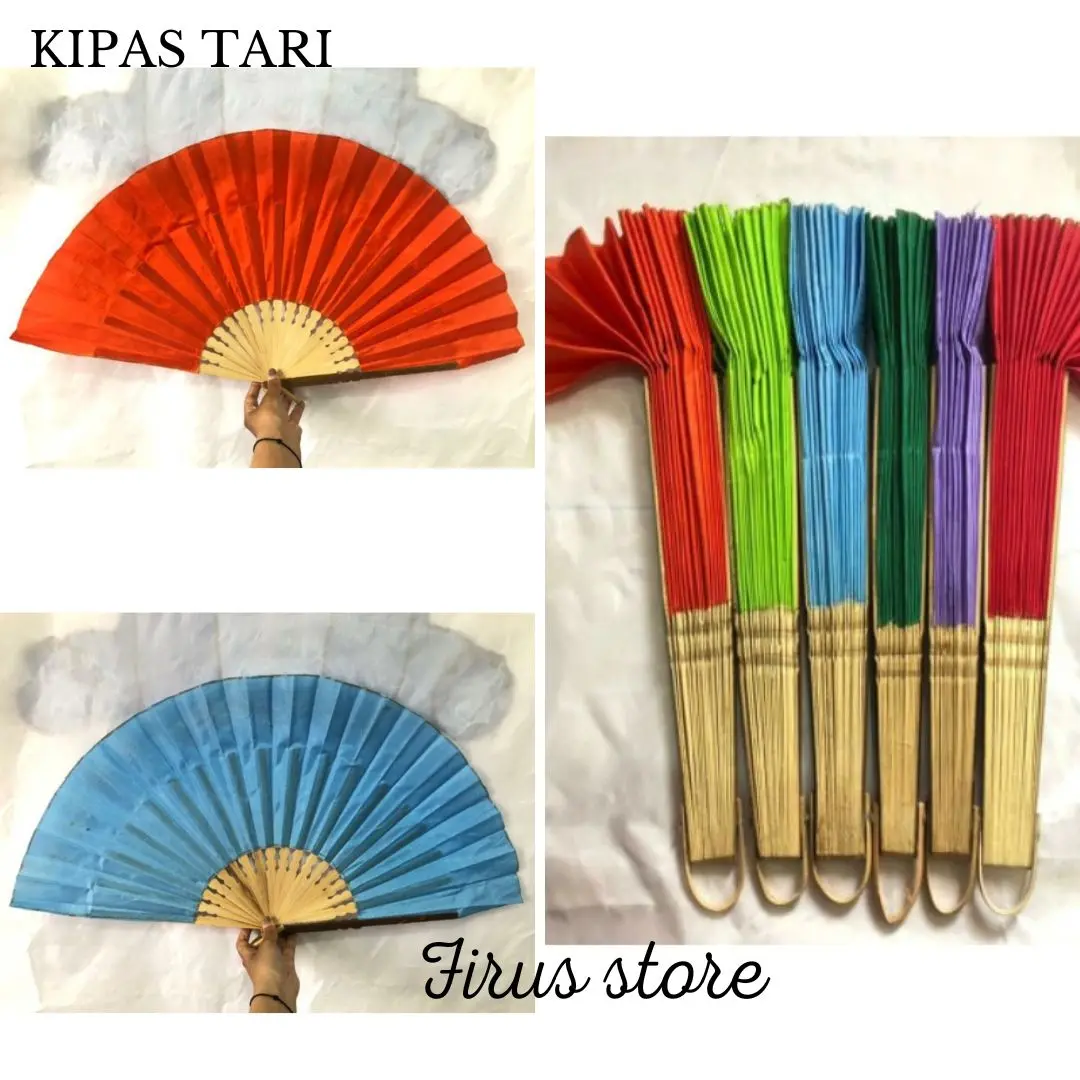 Kipas Tari Kain Ukuran jumbo/KIPAS TARI KAIN POLOS/Kipas Souvenir
