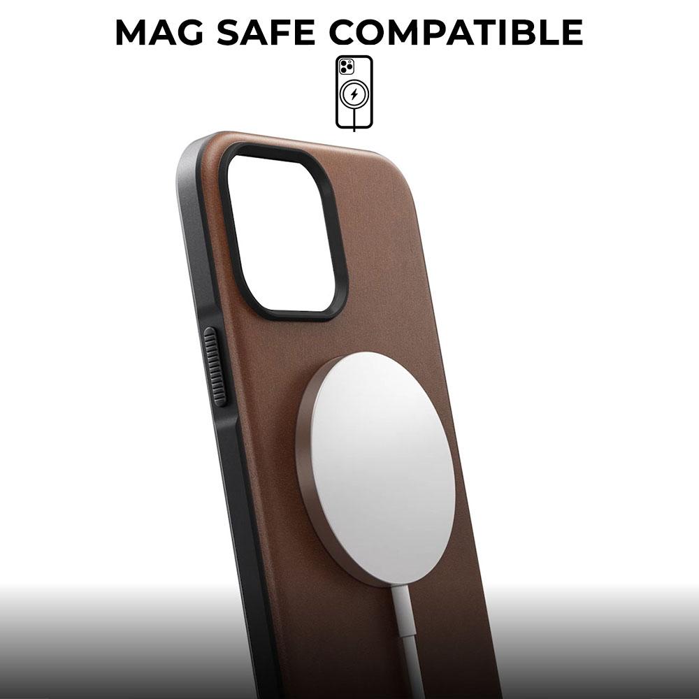 Case iPhone 13 Pro Max Mini Nomad Rugged Leather MagSafe Hybrid Casing