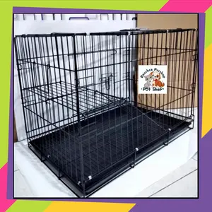 Kandang Tingkat 1 XL Kucing Anjing Kelinci Musang Besi Lipat 75x45x52