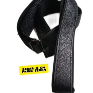 tali tas selempang kulit asli 4 cm ring black nikel anti karat