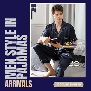 JCFashion Stelan Baju Tidur CP Piyama Pria Satin Silky JCFashion Stelan Baju Tidur CP Piyama Pria Satin Silky