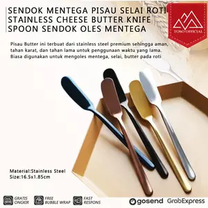 SENDOK MENTEGA PISAU SELAI ROTI STAINLESS CHEESE BUTTER KNIFE SPOON