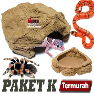 PAKET K hiding cave goa rumah tempat rumah sembunyi reptil gecko pet