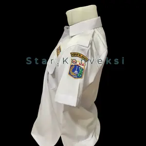 Seragam Kemeja PDH PDL Baju PEMDA DKI Pemprov DKI Warna Putih Bordir