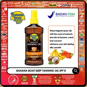 Banana Boat Tanning Oil SPF 8 Dark Protective Sun Care Mosturize 236ml