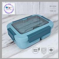 Gambar Orinoco Lunchbox Set 3 Sekat Microwavable 1500 ml Anti Tumpah + Sendok Garpu - Hijau dari Ollahomeliving Kota Bogor 4 Tokopedia