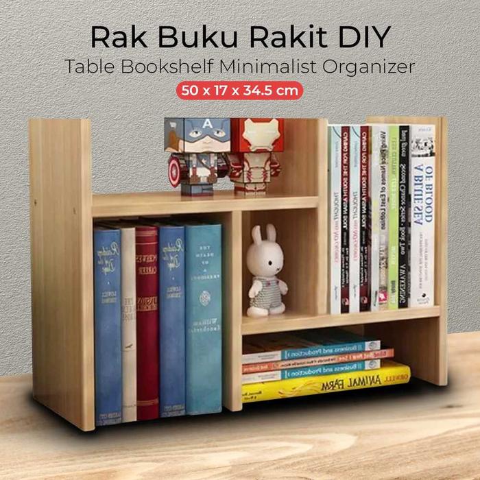 Bdc Rak Promo Rak Buku Rakit Kayu Mini Organizer Meja Kantor Belajar DIY ...