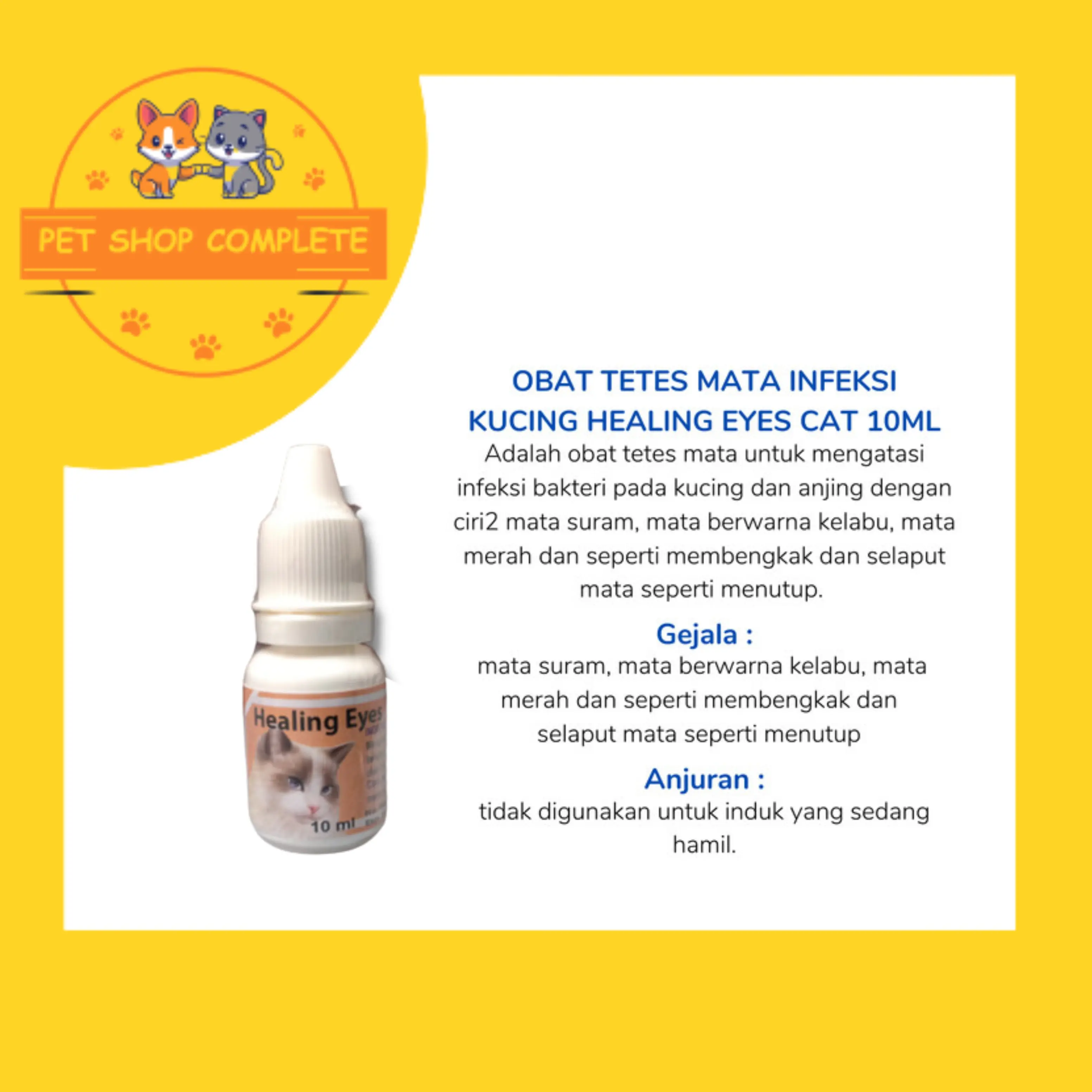 OBAT TETES MATA INFEKSI KUCING HEALING EYES CAT 10ML