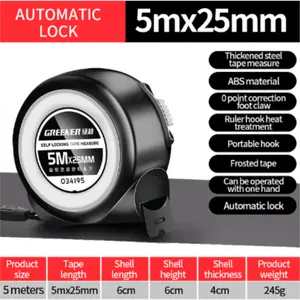 METERAN 5 M ROLL LEBAR 25 MM ALAT BANTU UKUR PERTUKANGAN