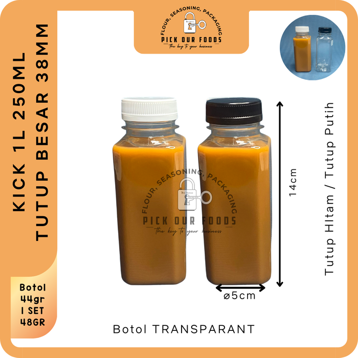 Jual Botol Kick 250ml / Botol Kotak 250ml / Botol Kick 250 ml / Botol ...