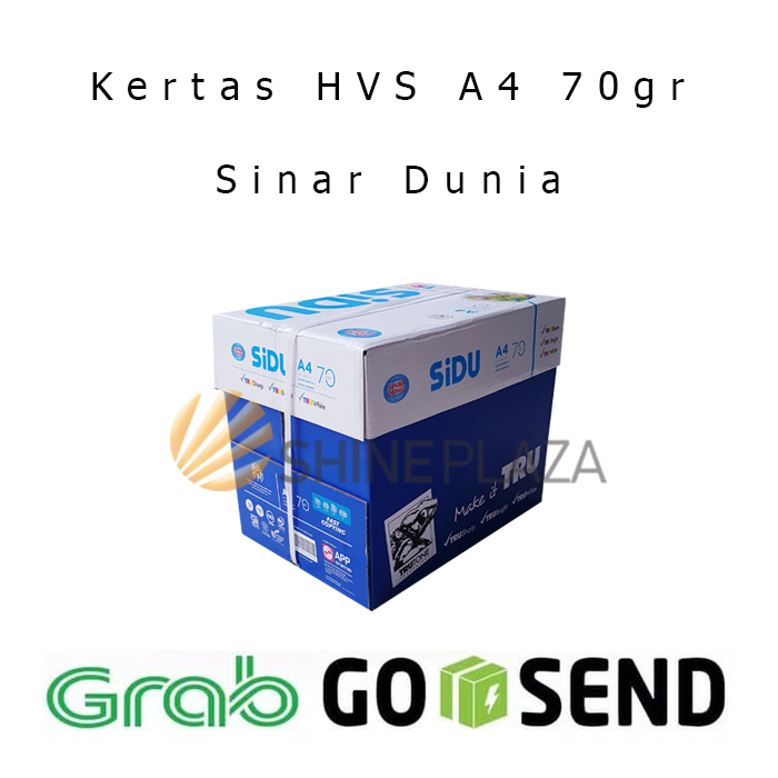 Gambar Kertas HVS A4 70gr Sinar Dunia - Kertas Print Fotocopy Putih SIDU A4 70 gram 1 Dus dari Shine Plaza Kota Bandung Tokopedia