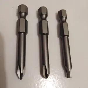 Mata obeng listrik hexagonal 1/4"(6.35),1 paket 3pcs ph1(+), ph2(+), -