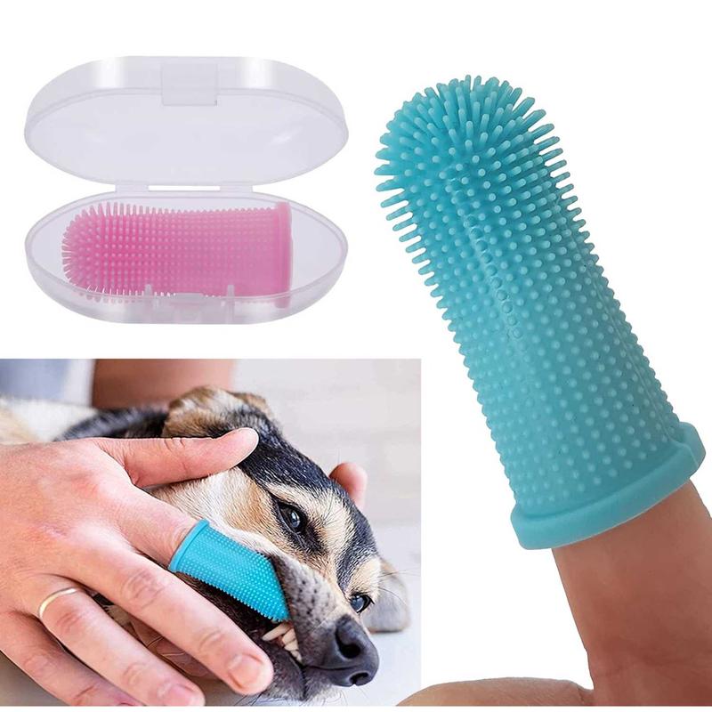 Sikat Gigi Jari Minimalis Anjing Kucing Silikon Finger Pet Toothbrush