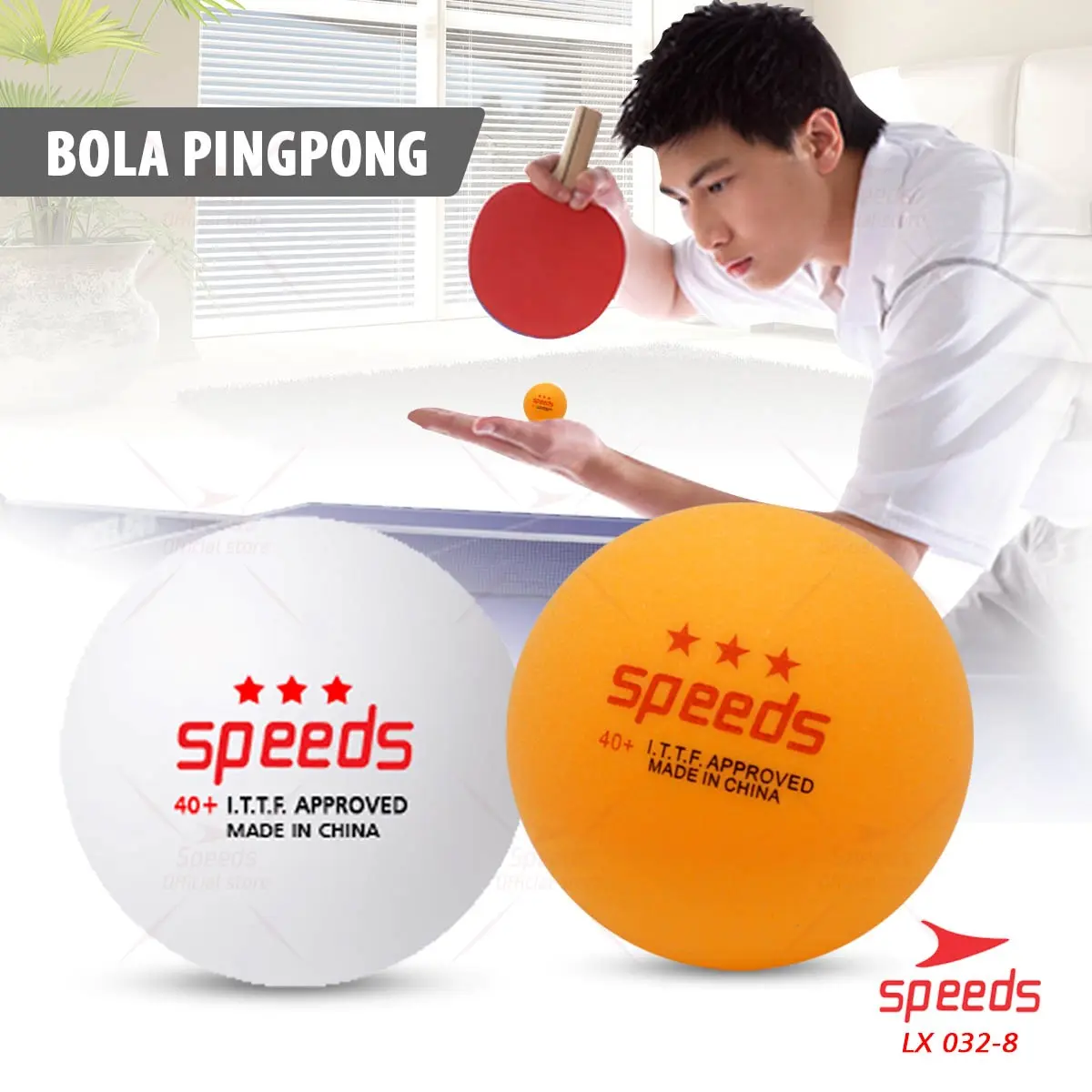 Tennis Table Ball Bola Pingpong Pimpong Tenis Meja Speeds LX032-1