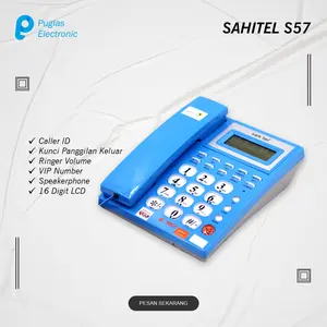 Telepon Sahitel S57 Kabel Single Line - BLUE / Telepon Rumah Kantor