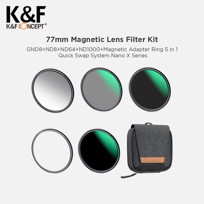 Gambar KNF Concept 77mm 4in1 Filter Magnetic GND8 ND8 ND64 ND1000 with Case dari K&F Concept Authorized Dealer Kota Administrasi Jakarta Barat Tokopedia