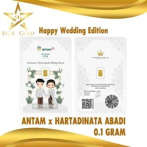 LOGAM MULIA MICRO GOLD ANTAM HARTADINATA 0.1 GRAM WEDDING TRADISIONAL