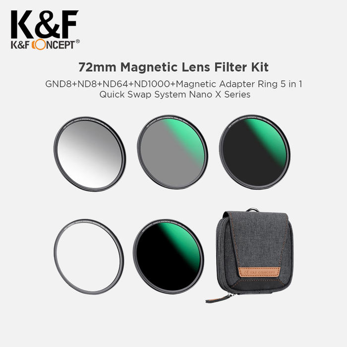 Gambar KNF Concept 72mm 4in1 Filter Magnetic GND8 ND8 ND64 ND1000 with Case dari K&F Concept Authorized Dealer Kota Administrasi Jakarta Barat Tokopedia