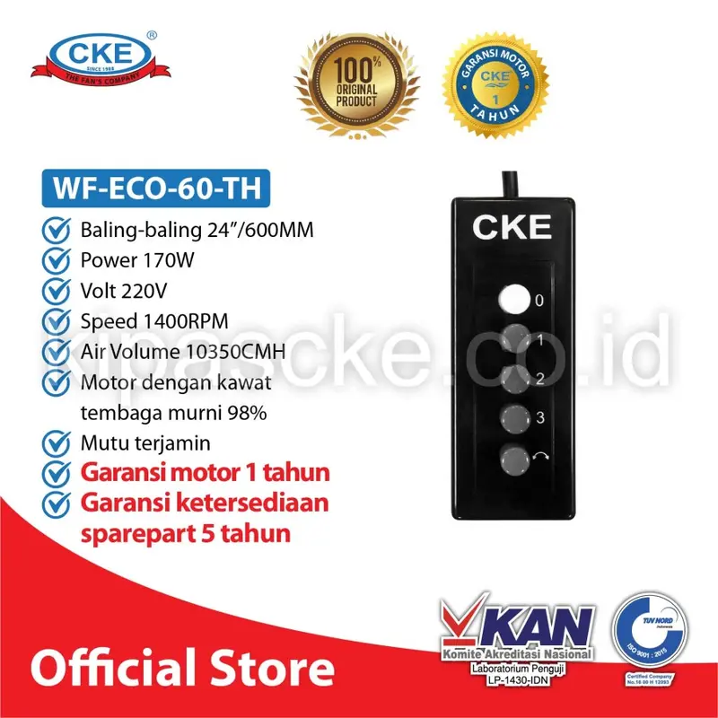 Wall Fan CKE WF-ECO-60-TH 24 Inch Kipas Angin Dinding Tembok Rumah 4