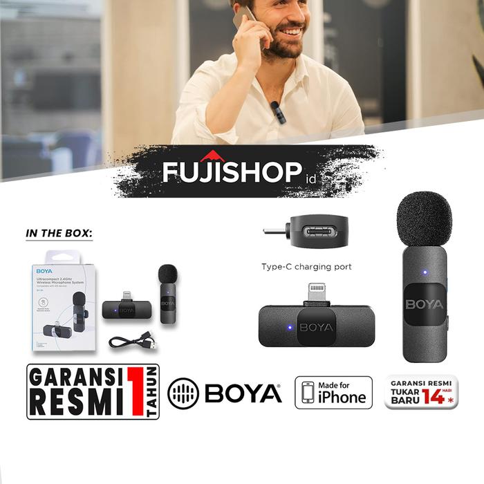 Gambar Boya BY V1 Wireless Lavalier Microphone for iPhone Garansi Resmi dari FUJISHOPid Kota Administrasi Jakarta Pusat Tokopedia