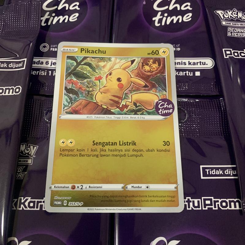 PIKACHU CHATIME KARTU POKEMON TCG INDONESIA PROMO LIMITED CHA TIME ...