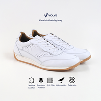 Gambar Sepatu Kulit VOLVE RAZE WHITE Running Shoes Sneakers Putih Kulit Asli - Putih, 44 dari Volve Project Kab. Bandung 1 Tokopedia