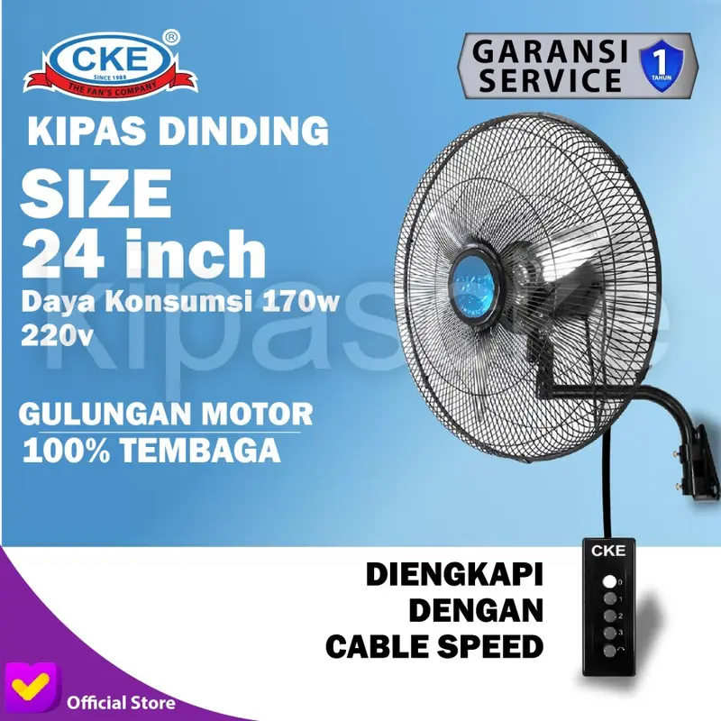 Wall Fan CKE WF-ECO-60-TH 24 Inch Kipas Angin Dinding Tembok Rumah 0