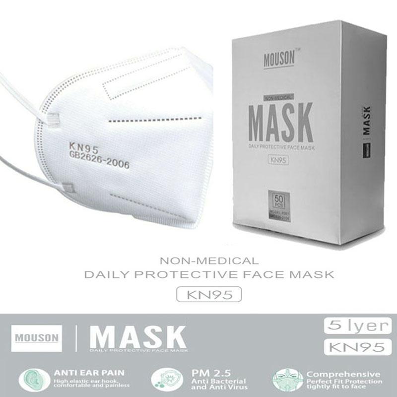 KN 95 Masker 5 Lapis Mouson (isi 50 pcs) - White 50 Pcs