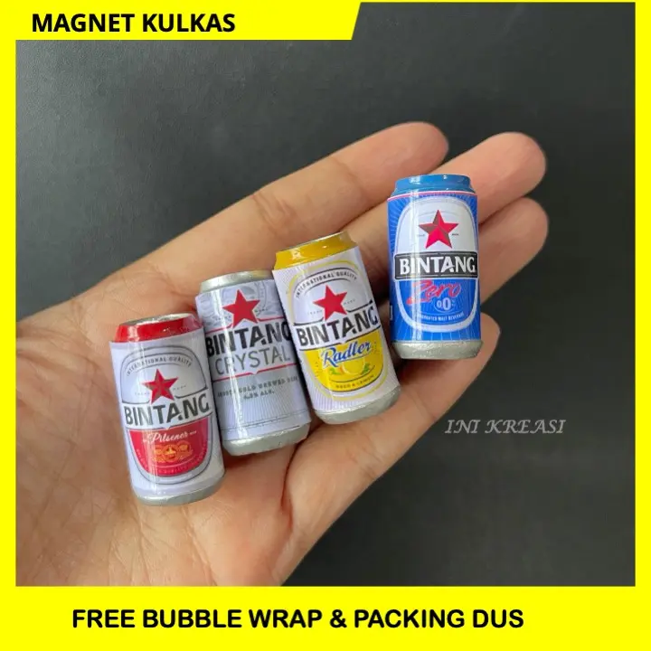 MAGNET MINIATUR TEMPELAN KULKAS MINUMAN KALENG B*R BINTANG
