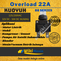 Gambar Overload Circuit Breaker Thermal Protector Kuoyuh 88 Series 22A dari Overload Wikimesin Kab. Tangerang 2 Tokopedia